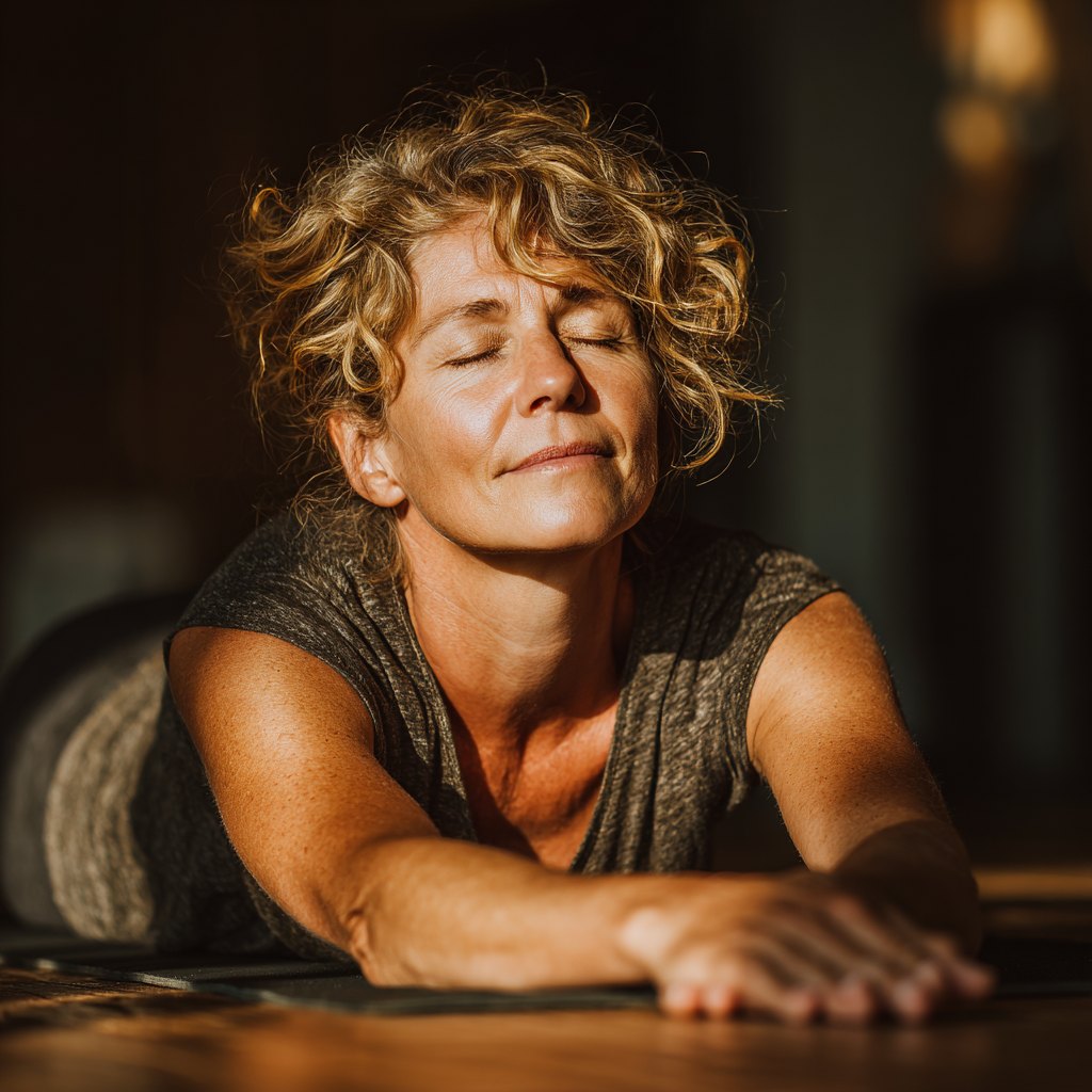 Активні люди практикують йогу в природному середовищі